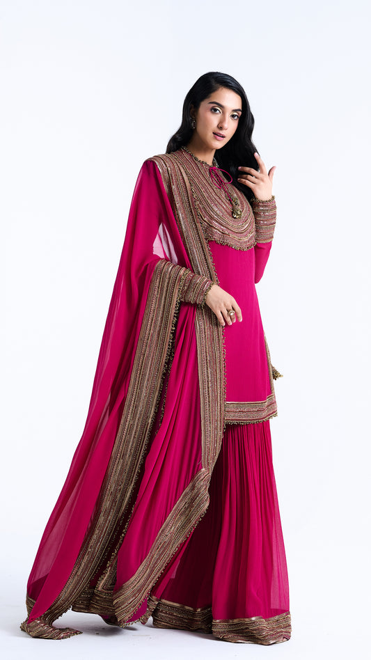Gharara Set in Sequin Loat Embroidery