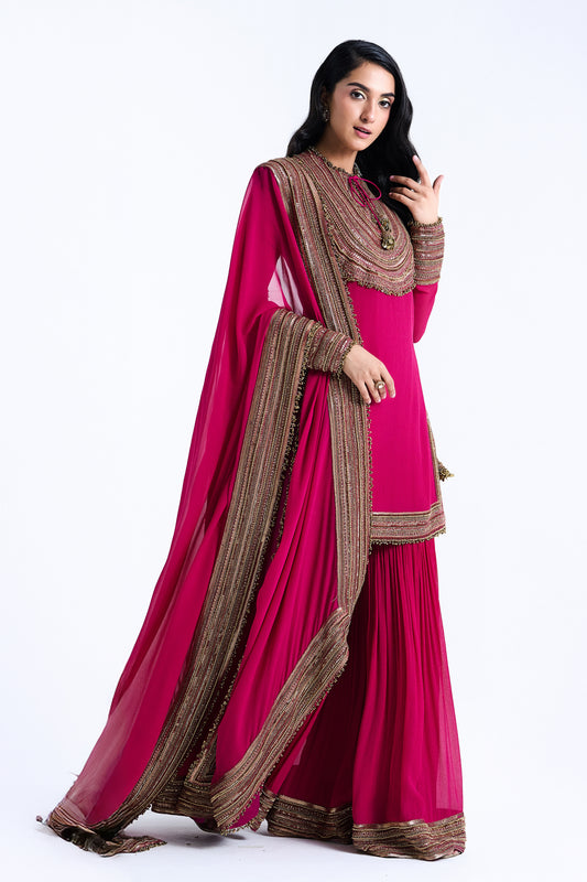 Gharara Set in Sequin Loat Embroidery