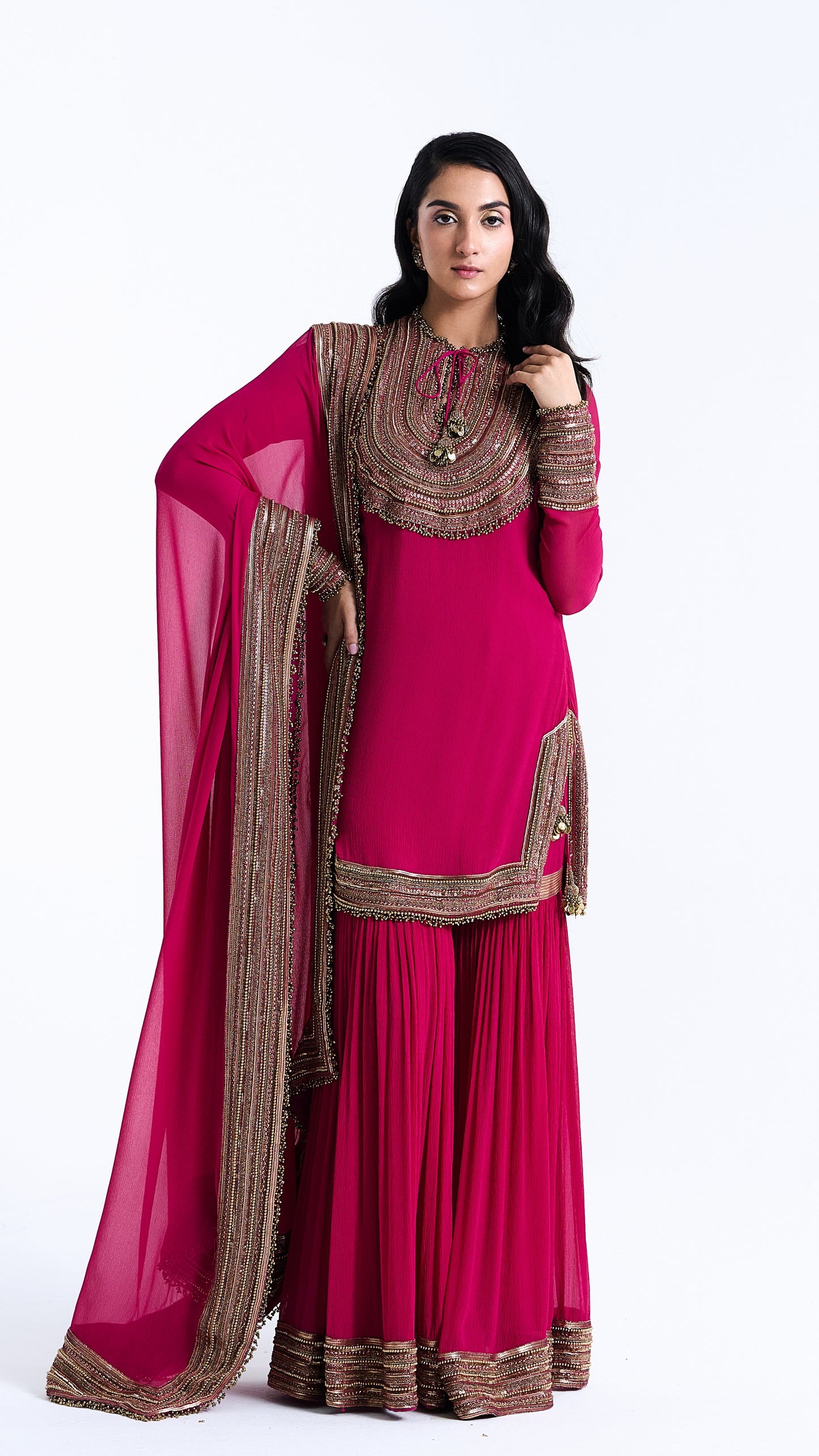 Gharara Set in Sequin Loat Embroidery