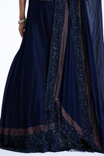 Lehenga Set in Stone and Sequin Embroidery