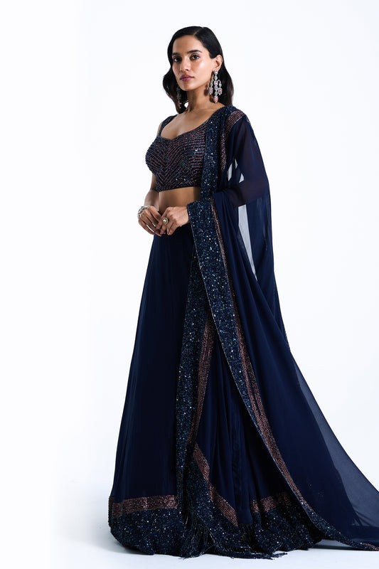 Lehenga Set in Stone and Sequin Embroidery