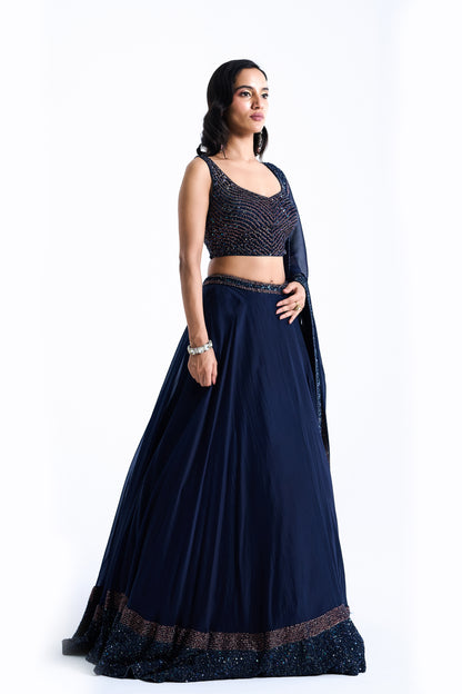 Lehenga Set in Stone and Sequin Embroidery
