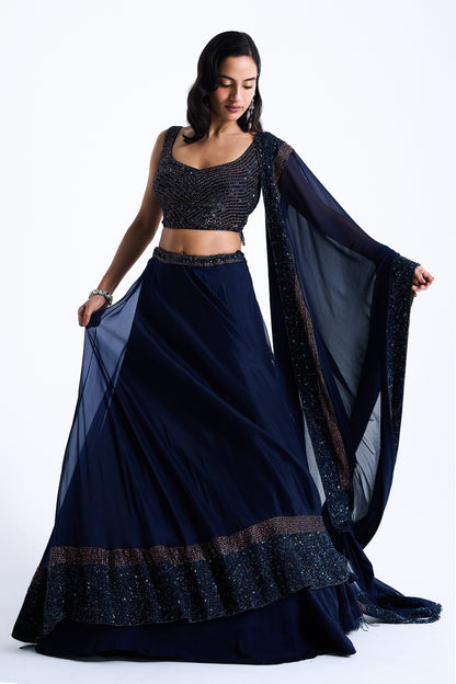 Lehenga Set in Stone and Sequin Embroidery