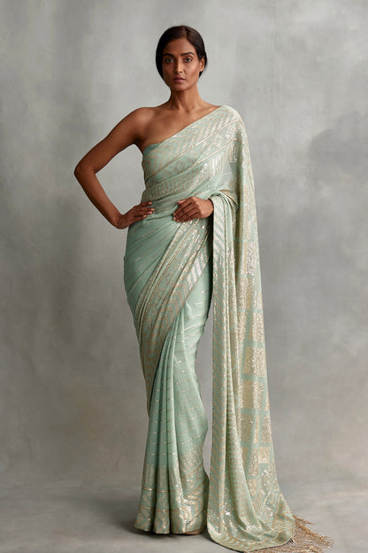 Sari Set in diamond design in small sequin embroidery