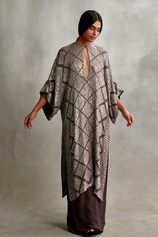 Kaftan Set in Small Sequin Embroidery