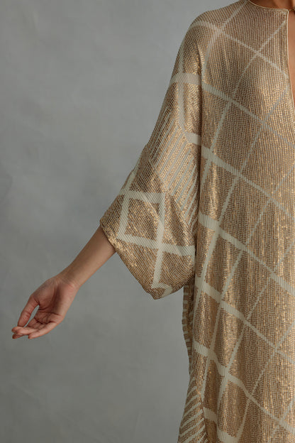 Kaftan Set in Small Sequin Embroidery