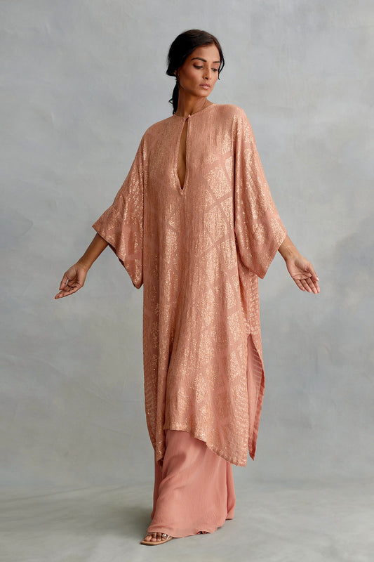 Kaftan Set in Small Sequin Embroidery