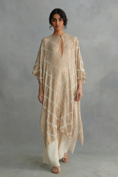 Kaftan Set in Small Sequin Embroidery