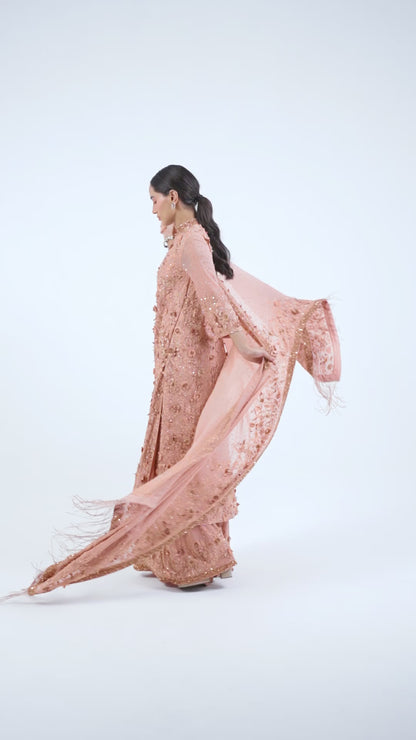 Kurta Set in 3d Floral and sequin Embroidery