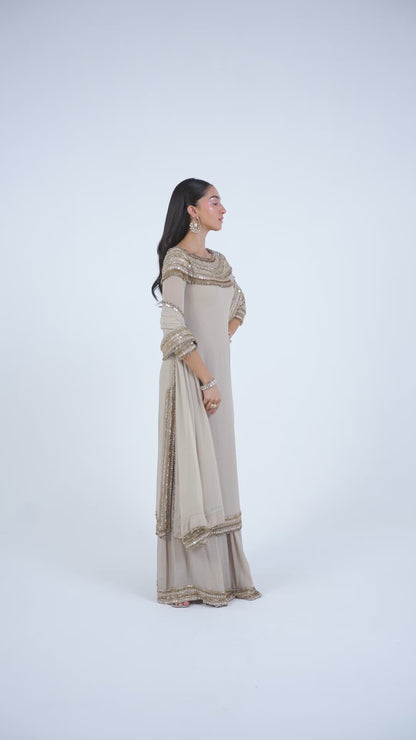 Kurta Set in Sequin Mirror & Loat Embroidery