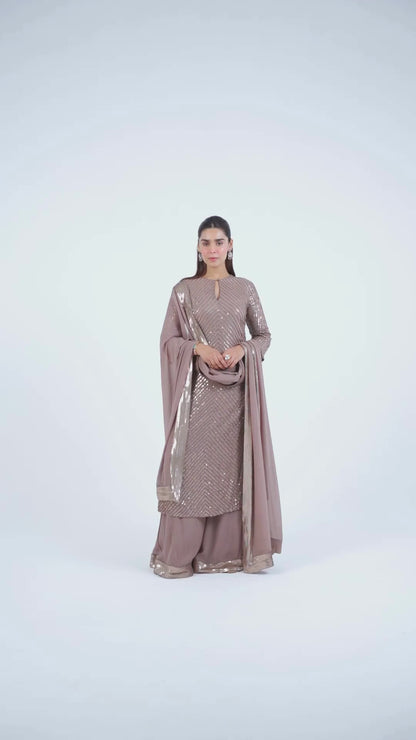 Kurta Set in Tonal Sequin Embroidery