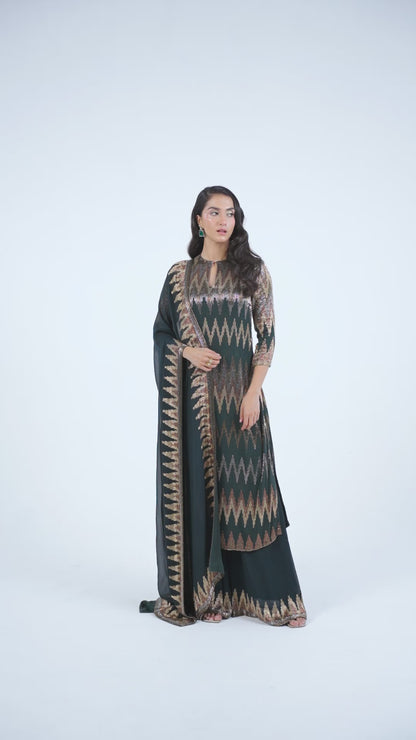 Kurta Set in Zig Zag Cutdana Embroidery
